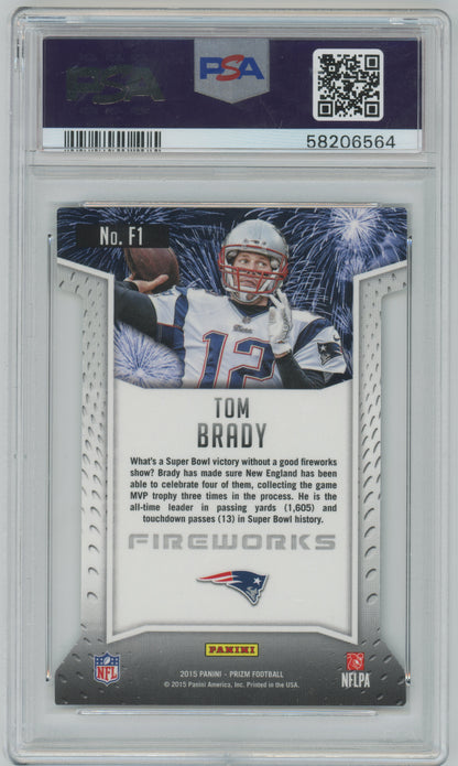 2015 Panini Prizm Fireworks #F1 Tom Brady Patriots PSA 9 MINT