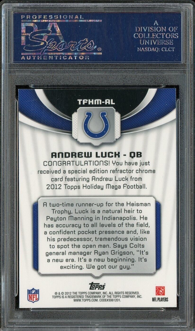 2012 Topps Holiday Mega Refractor #AL Andrew Luck Colts RC ROOKIE PSA 10