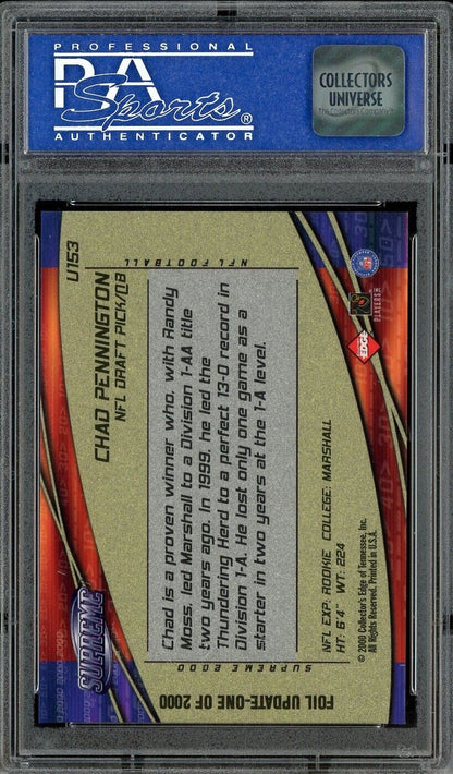 2000 Collector's Edge Supreme - Foil ROOKIE - Chad Pennington RC - PSA 9 /2000