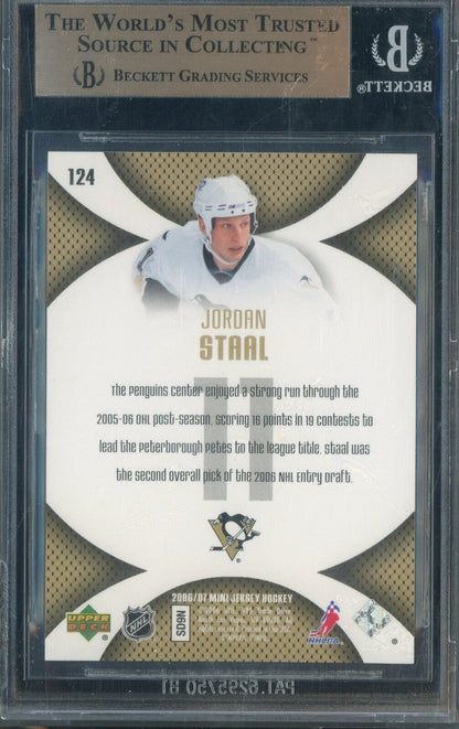 2006-07 UD Mini Jersey Hockey #124 Jordan Staal Penguins RC ROOKIE - BGS 9.5
