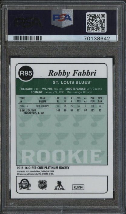 2015 O-Pee-Chee OPC Platinum Hockey Retro Robby Fabbri RC ROOKIE - PSA 10