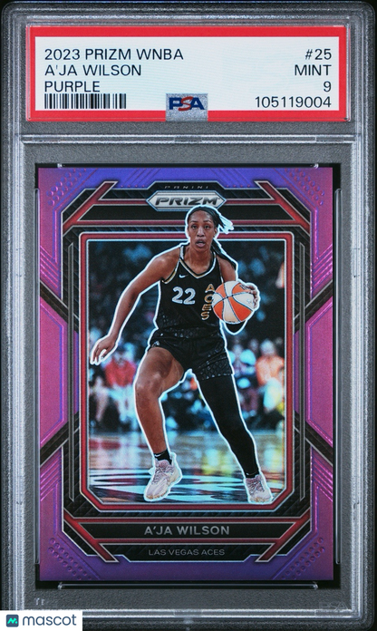 2023 Panini Prizm WNBA - A'ja Wilson #25 - Purple /149 - PSA 9 - PURPLE /149