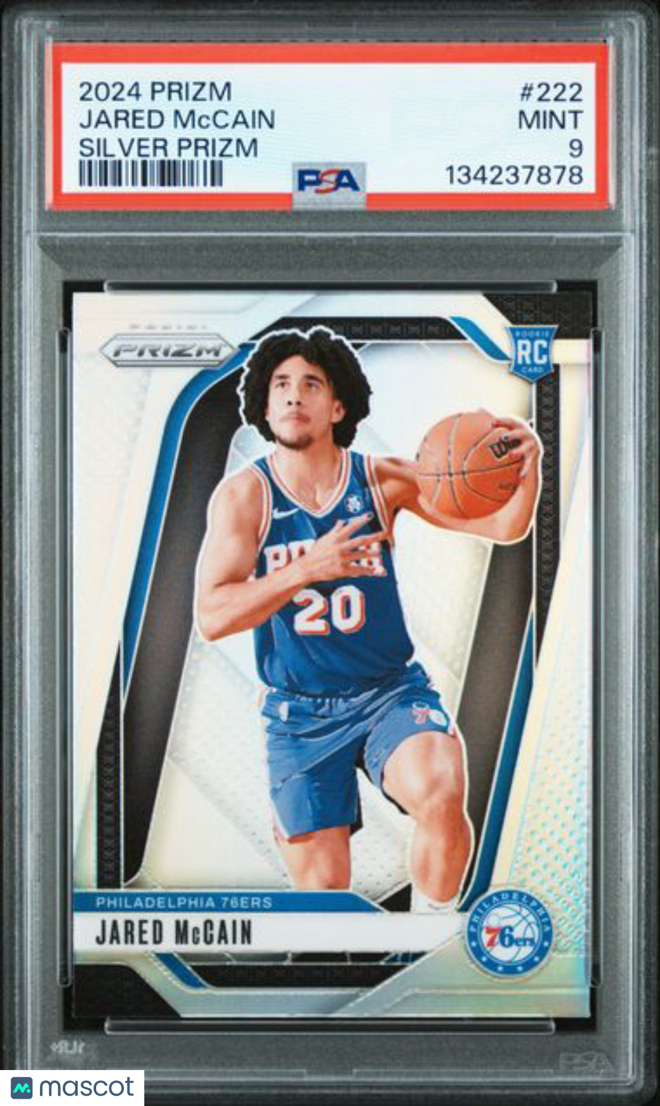 2024 Panini Prizm - Jared McCain #222 - Silver Prizm ROOKIE - PSA - ROOKIE