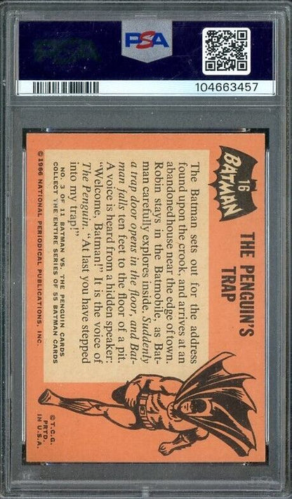 1966 Topps Batman - BLACK BAT - #16 The Penguins Trap PSA 4 VG-EX