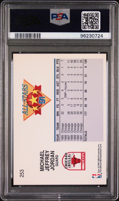 1991 Hoops All-Star #253 - Michael Jordan - Chicago Bulls HOF - PSA 9 MINT