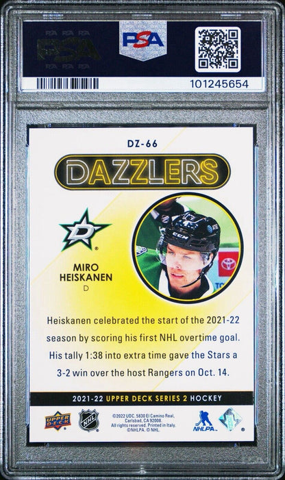 2021-22 Upper Deck - Miro Heiskanen #DZ-66 - Dazzlers - Blue - PSA 10