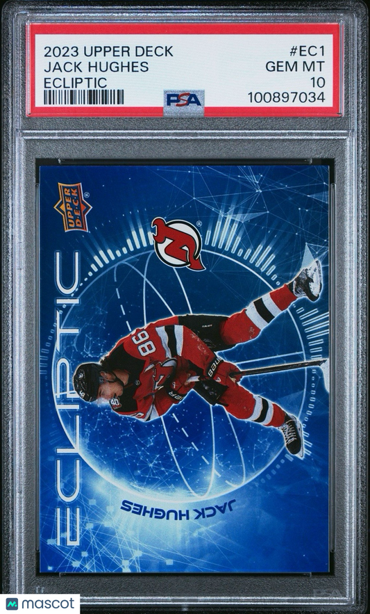 2023 Upper Deck - Jack Hughes #EC1 - Ecliptic Insert - PSA 10