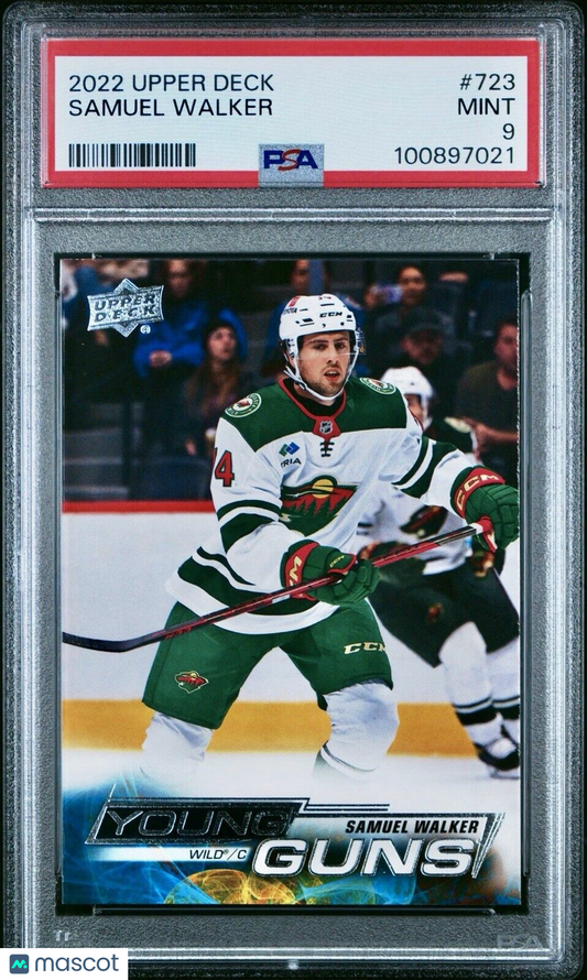 2022-23 Upper Deck - Samuel Walker #723 - Young Guns ROOKIE - PSA 9 - YG Rookie