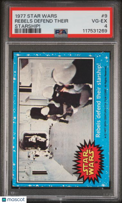 1977 Topps Star Wars - Rebels Defend Their Starship! #9 - PSA 4