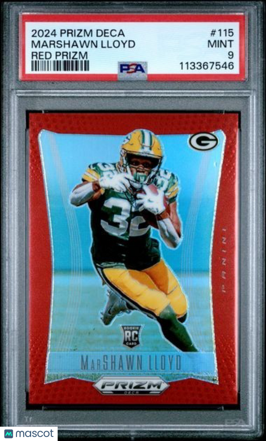 2024 Panini Prizm DECA - Marshawn Lloyd - Red /199 - ROOKIE - PSA - RED /199