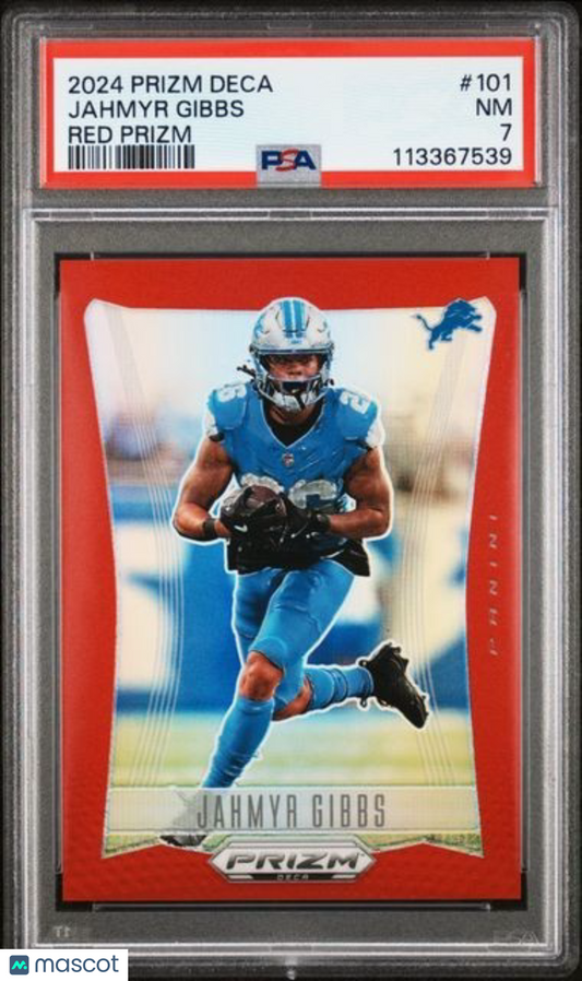 2024 Panini Prizm DECA - Jahmyr Gibbs #101 - Red /199 - PSA - RED /199