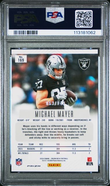 2024 Panini Prizm DECA - Michael Mayer #169 - Blue /149 - PSA - BLUE /149