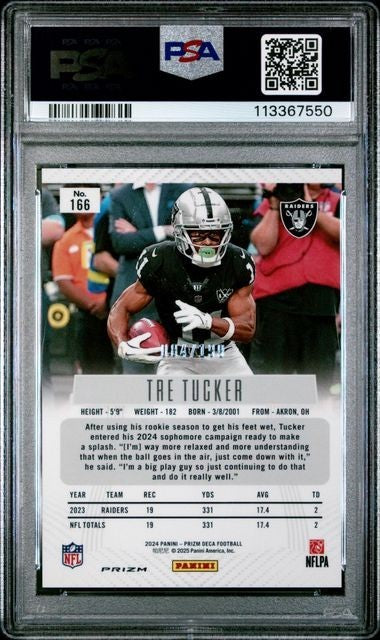 2024 Panini Prizm DECA - Tre Tucker #166 - Red /199 - PSA - RED /199