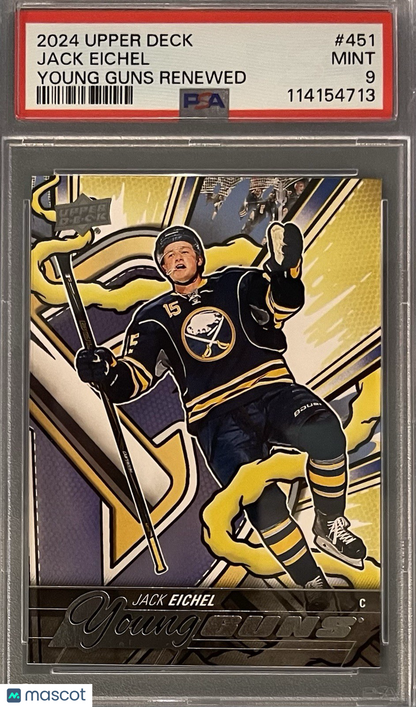 2024-25 Upper Deck Series 2 Hockey - Jack Eichel #451 - YOUNG GUNS RENEWED - PSA