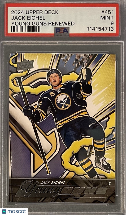 2024-25 Upper Deck Series 2 Hockey - Jack Eichel #451 - YOUNG GUNS RENEWED - PSA