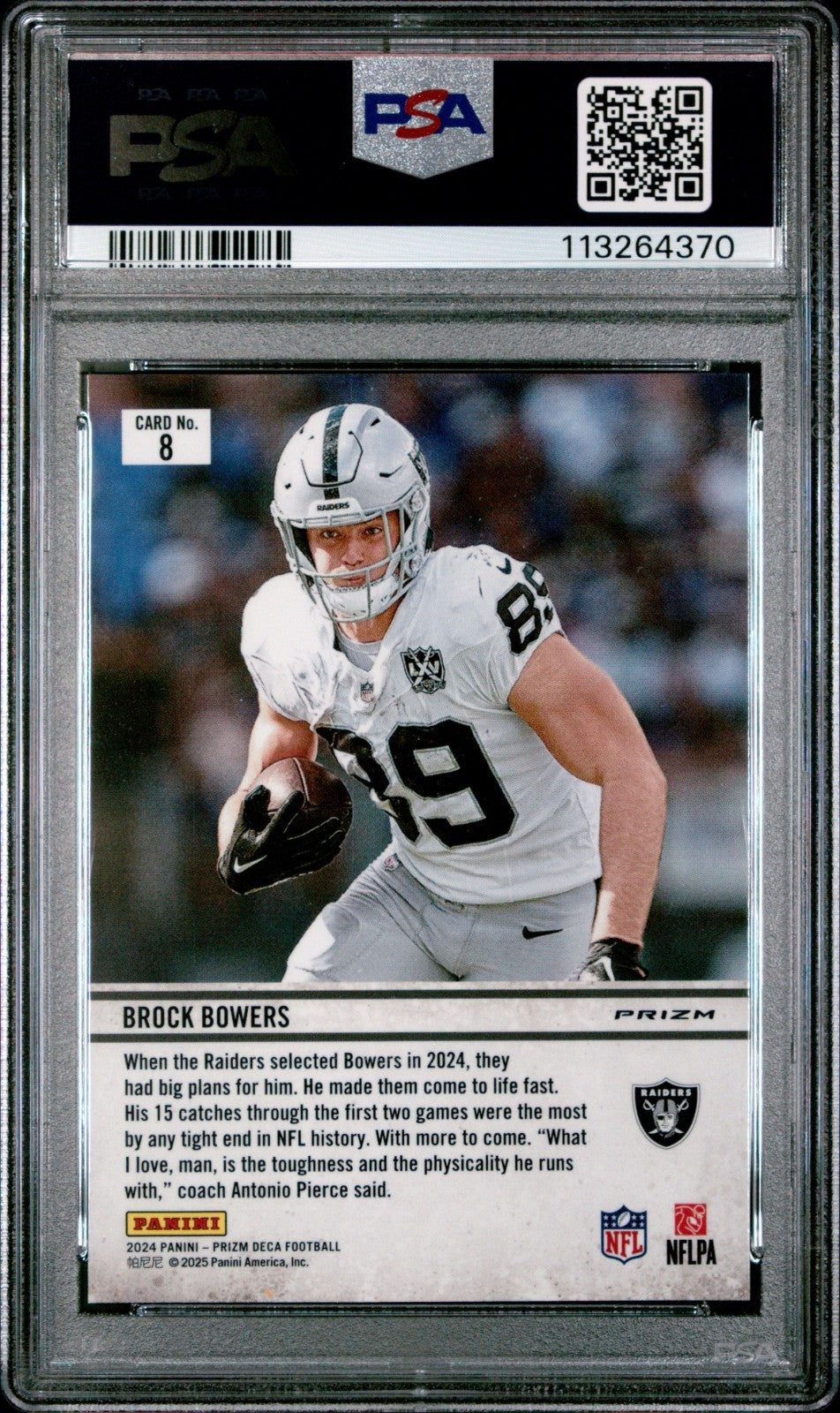 2024 Prizm DECA - Brock Bowers - ROOKIE - Downtown Bound Insert - ROOKIE - PSA