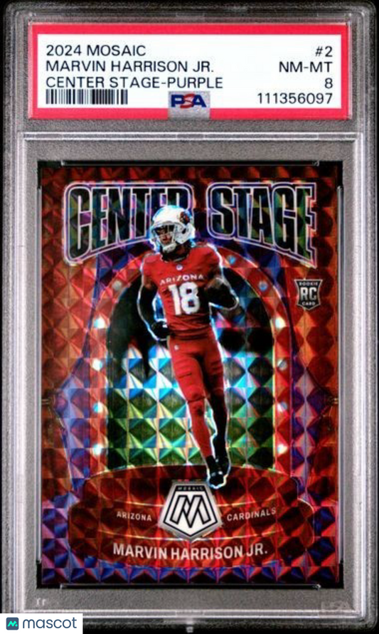 2024 Mosaic - Marvin Harrison Jr - Center Stage Purple /49 - ROOKIE - PSA - /49