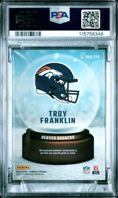 2024 Donruss - Troy Franklin - Holiday Sweater #RHSTFR - ROOKIE Patch - PSA 10