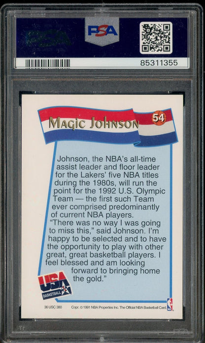 1991 Hoops McDonald's - Magic Johnson - 1992 USA BASKETBALL - PSA - DREAM TEAM