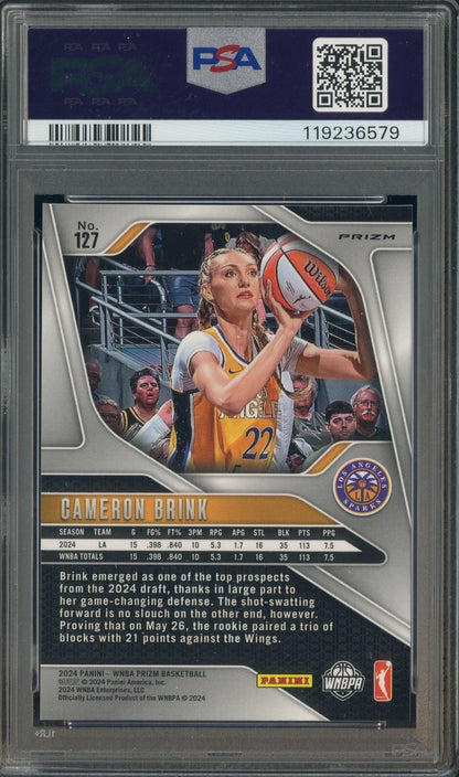 2024 Panini Prizm WNBA- Cameron Brink #127 - Cracked Ice - ROOKIE - PSA - ROOKIE