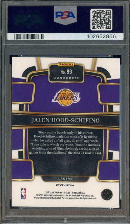 2023 Select - Jalen Hood-Schifino #99 - ROOKIE -  White Sparkle SSP - PSA 10