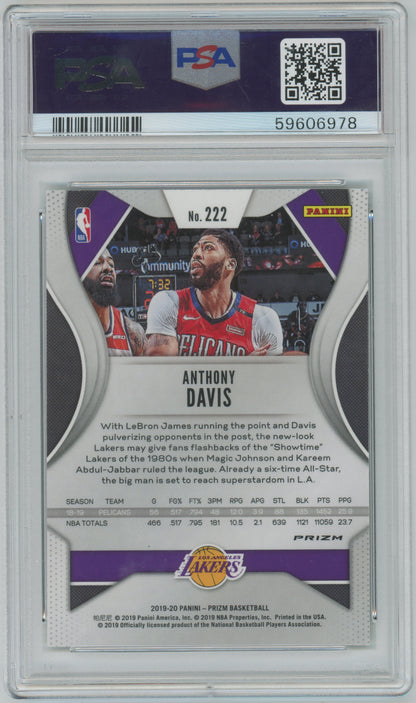 2019 Panini Prizm Anthony Davis #222 Green PSA 10