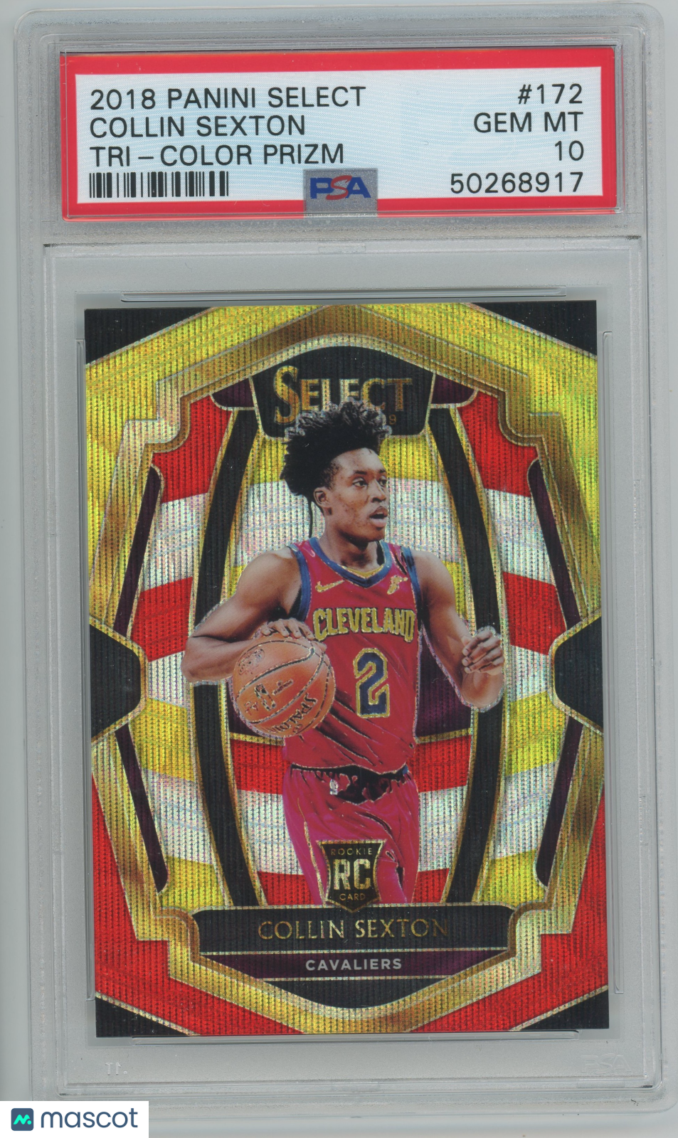 2018 Panini Select Collin Sexton ROOKIE #172 Tri Color Prizm PSA 10