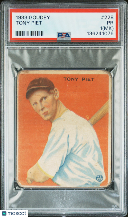1933 GOUDEY - TONY PIET #228 - PSA 1