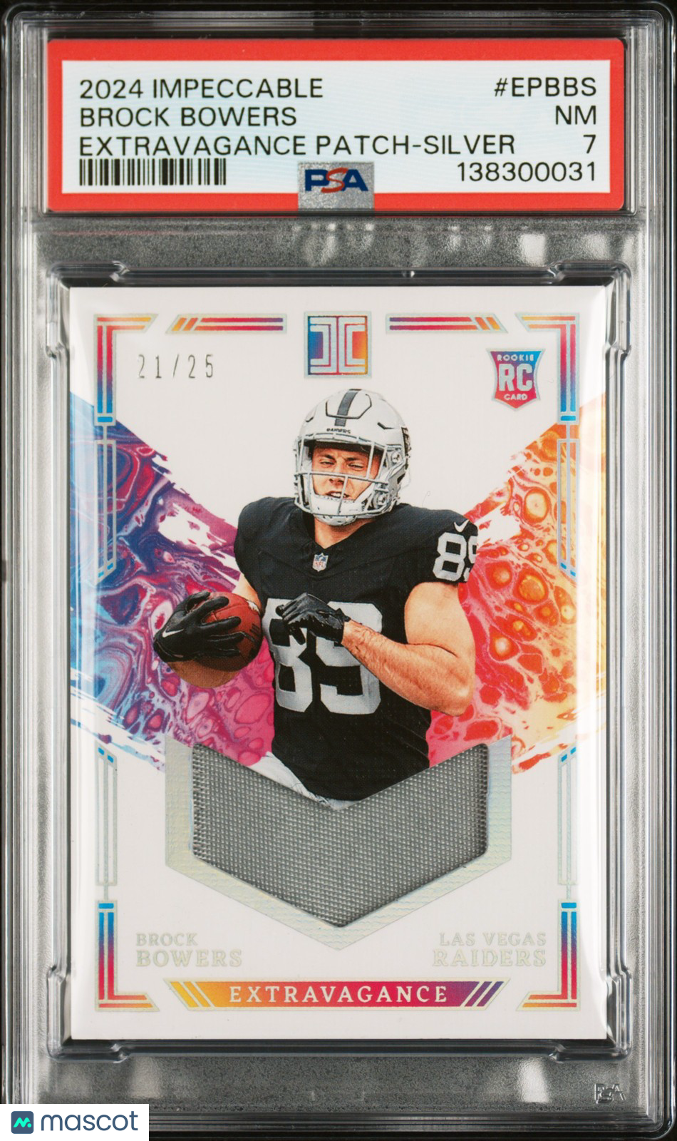 2024 Impeccable - Brock Bowers - Extravagance Patches - Silver ROOKIE /25 - PSA