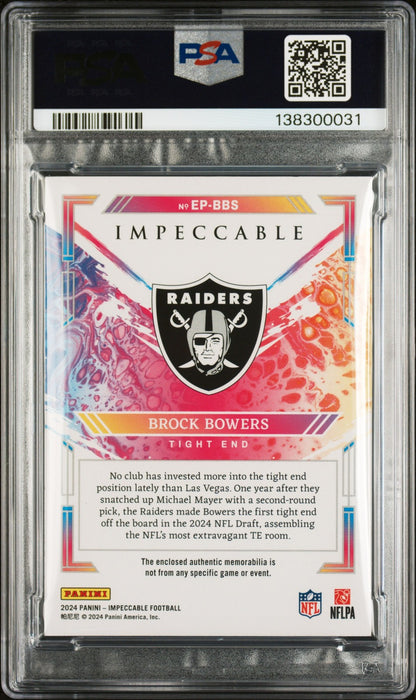 2024 Impeccable - Brock Bowers - Extravagance Patches - Silver ROOKIE /25 - PSA