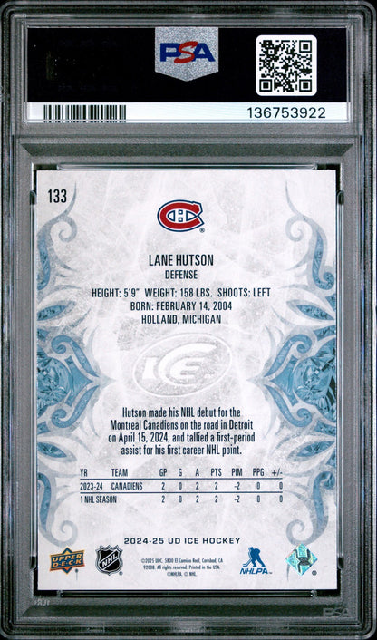 2024 Upper Deck ICE Hockey - Lane Hutson #133 - ROOKIE - PSA - ROOKIE