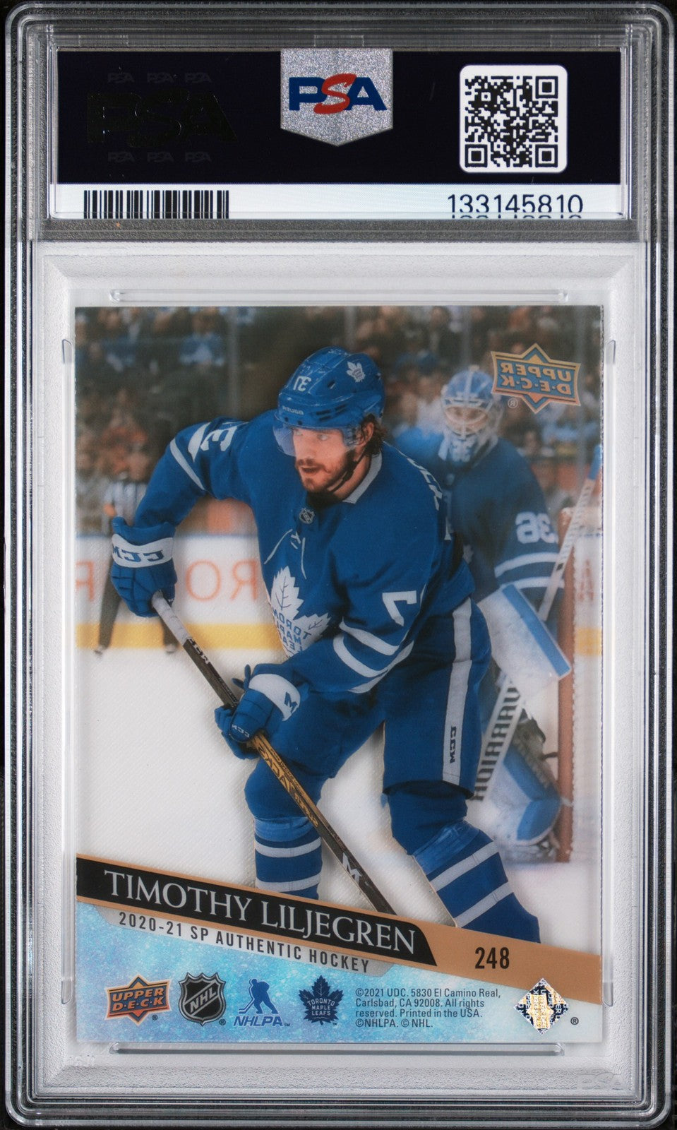 2020 SP Authentic Hockey - Timothy Liljegren #248 - Young Guns Acetate - PSA