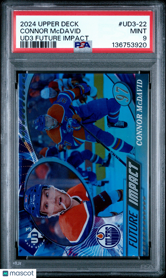 2024 Upper Deck Hockey - Connor McDavid #UD3-22 - UD3 FUTURE IMPACT - PSA