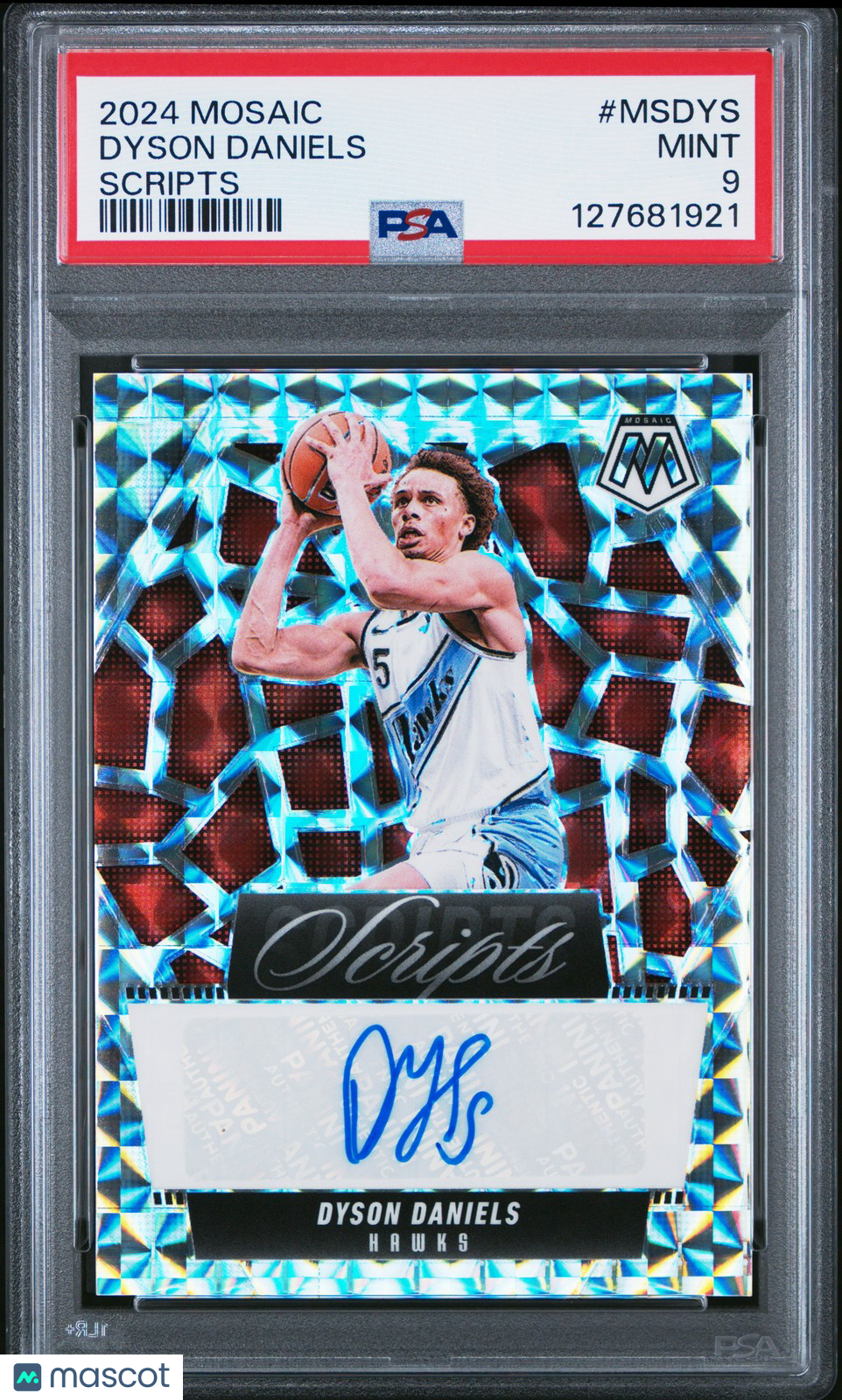 2024 Panini Mosaic NBA - Dyson Daniels #MSDYS - SCRIPTS Autograph - PSA - Auto