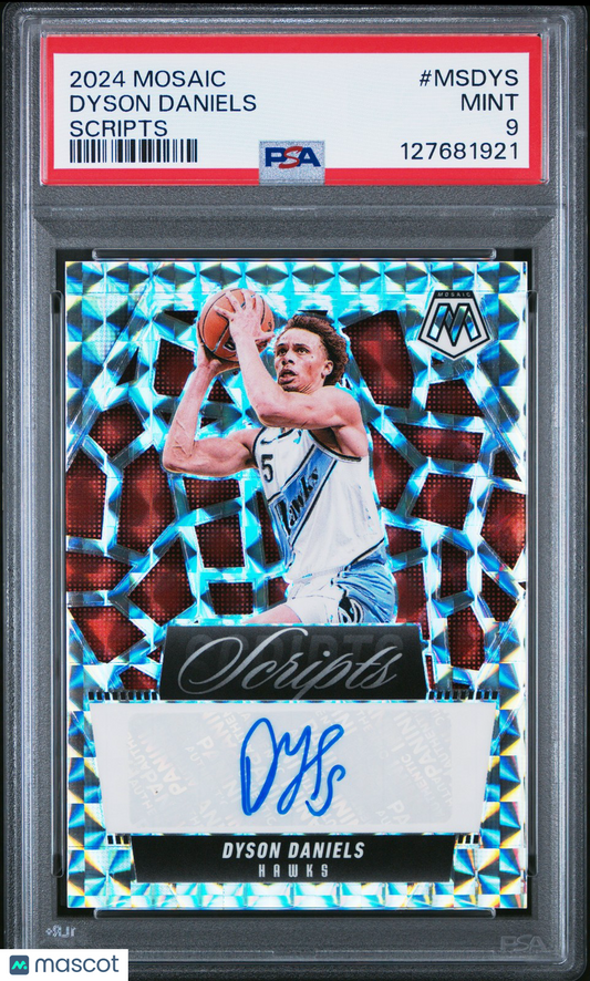 2024 Panini Mosaic NBA - Dyson Daniels #MSDYS - SCRIPTS Autograph - PSA - Auto