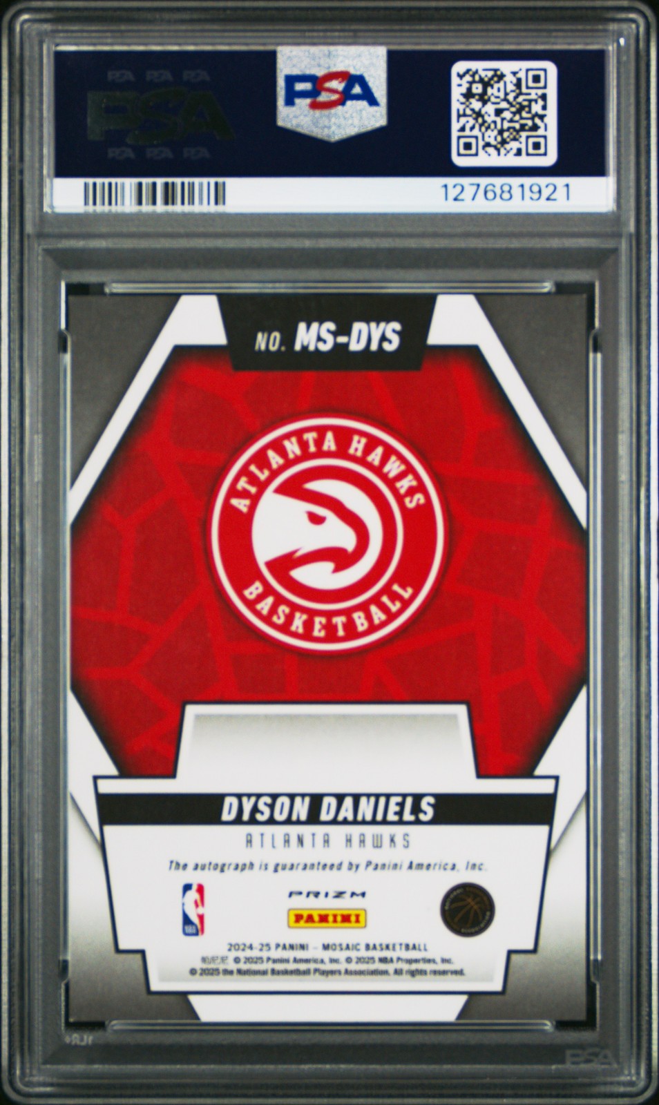 2024 Panini Mosaic NBA - Dyson Daniels #MSDYS - SCRIPTS Autograph - PSA - Auto