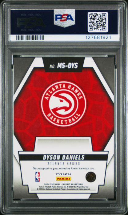 2024 Panini Mosaic NBA - Dyson Daniels #MSDYS - SCRIPTS Autograph - PSA - Auto