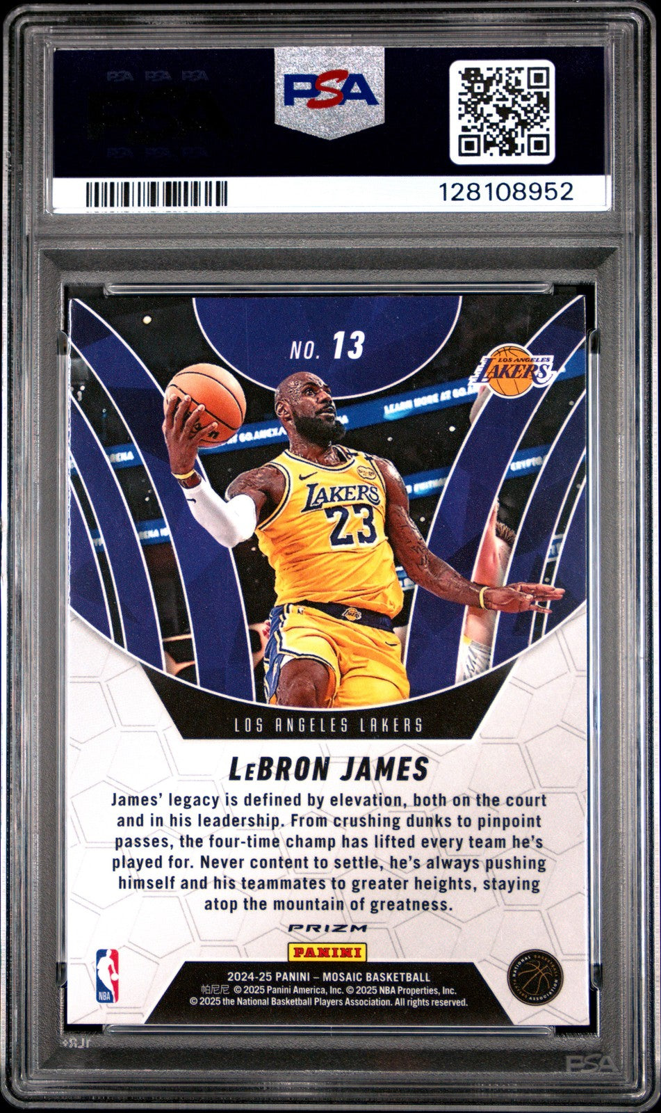 2024 Panini Mosaic NBA - LeBRON JAMES #13 - ELEVATE - MOSAIC - PSA