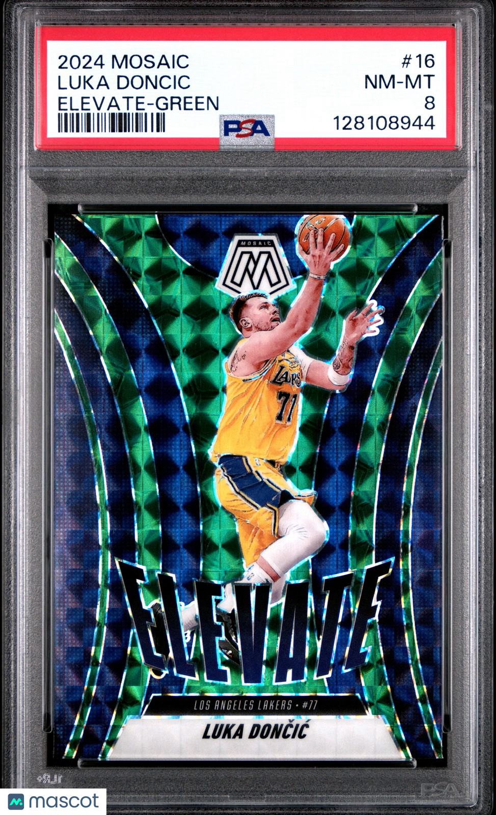 2024 Panini Mosaic NBA - Luka Dončić #16 - ELEVATE - GREEN - PSA - Lakers Luka