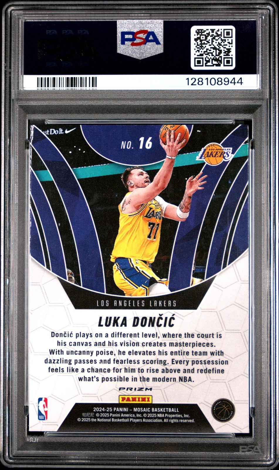 2024 Panini Mosaic NBA - Luka Dončić #16 - ELEVATE - GREEN - PSA - Lakers Luka