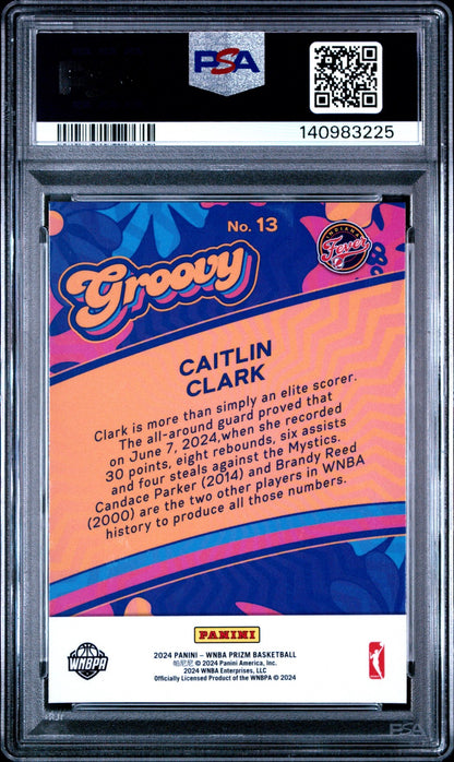 2024 Panini Prizm WNBA - Caitlin Clark #13 - Groovy - ROOKIE - PSA - ROOKIE