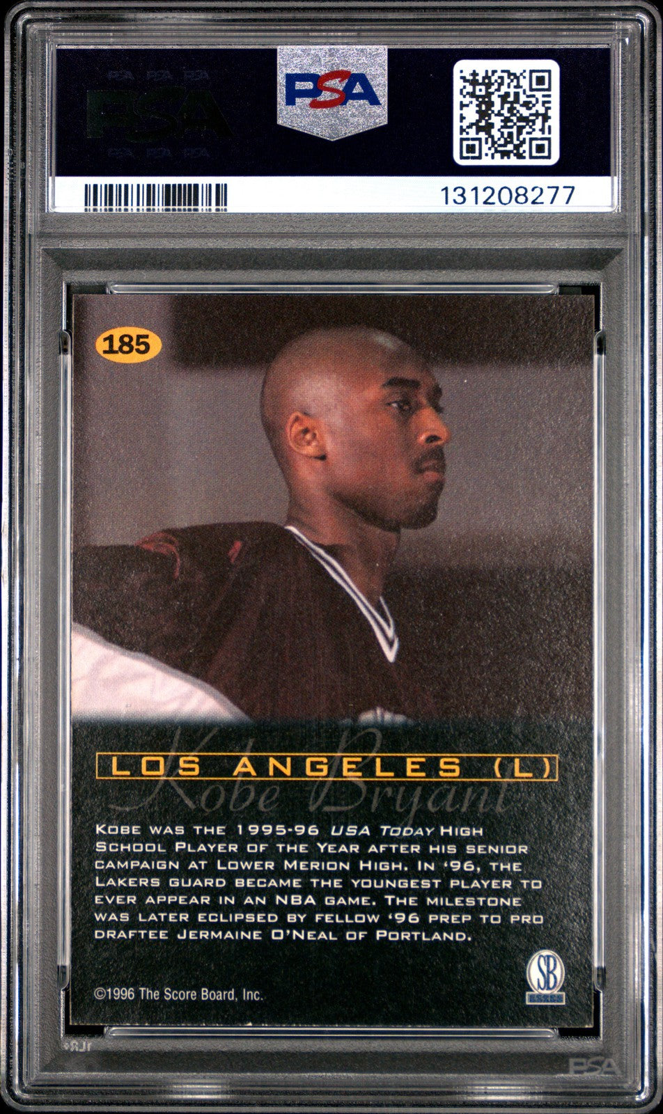 1996 SCORE BOARD ALL SPORT PPF - Kobe Bryant #185 - ROOKIE - PSA - ROOKIE