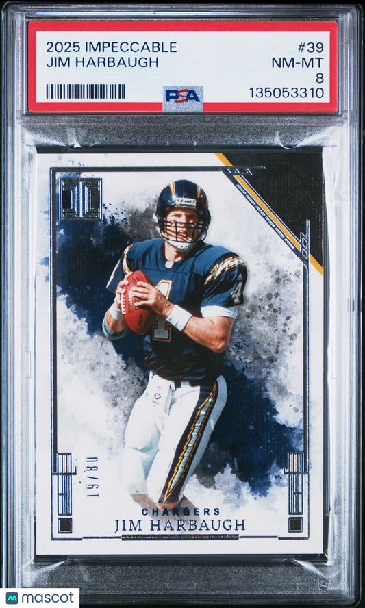 2025 Panini Impeccable NFL - Jim Harbaugh #39 - Chargers LEGEND /61 - PSA - /61