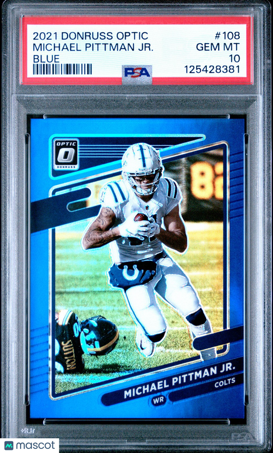 2021 Optic NFL - Michael Pittman JR. #108 - BLUE /179 - PSA 10
