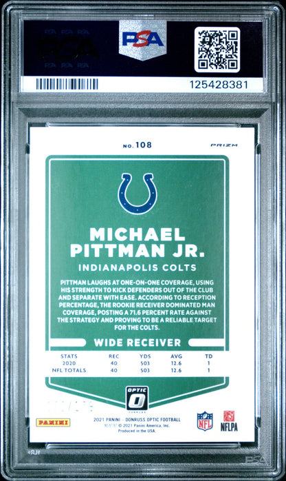2021 Optic NFL - Michael Pittman JR. #108 - BLUE /179 - PSA 10