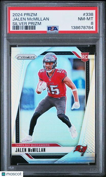 2024 Panini Prizm NFL - Jalen McMillian #338 - ROOKIE - Silver Prizm - PSA