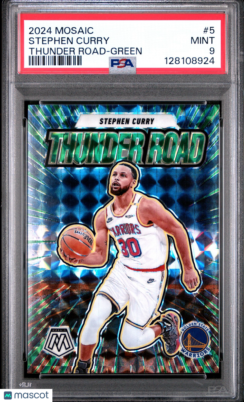2024 Mosaic NBA - Steph Curry #5 - THUNDER ROAD - GREEN - PSA - Steph Curry