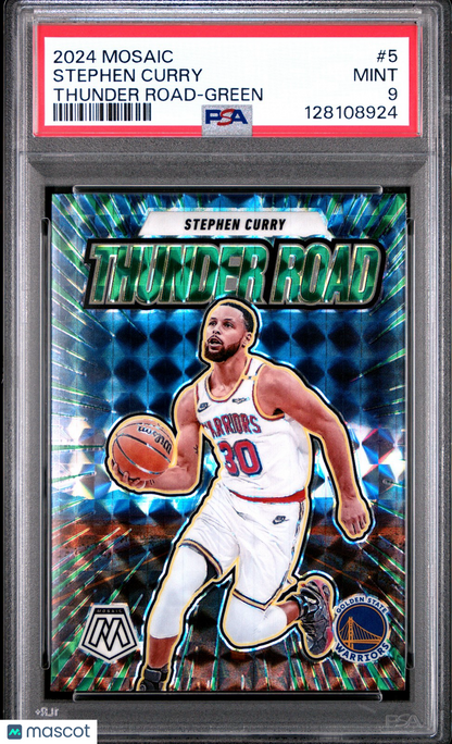 2024 Mosaic NBA - Steph Curry #5 - THUNDER ROAD - GREEN - PSA - Steph Curry