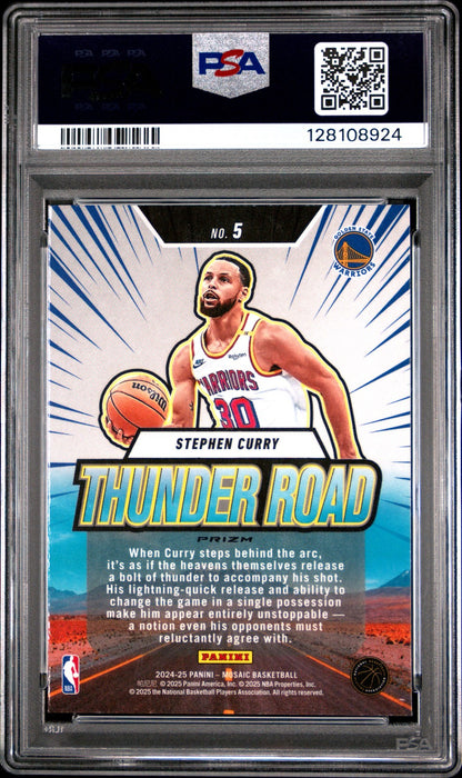 2024 Mosaic NBA - Steph Curry #5 - THUNDER ROAD - GREEN - PSA - Steph Curry
