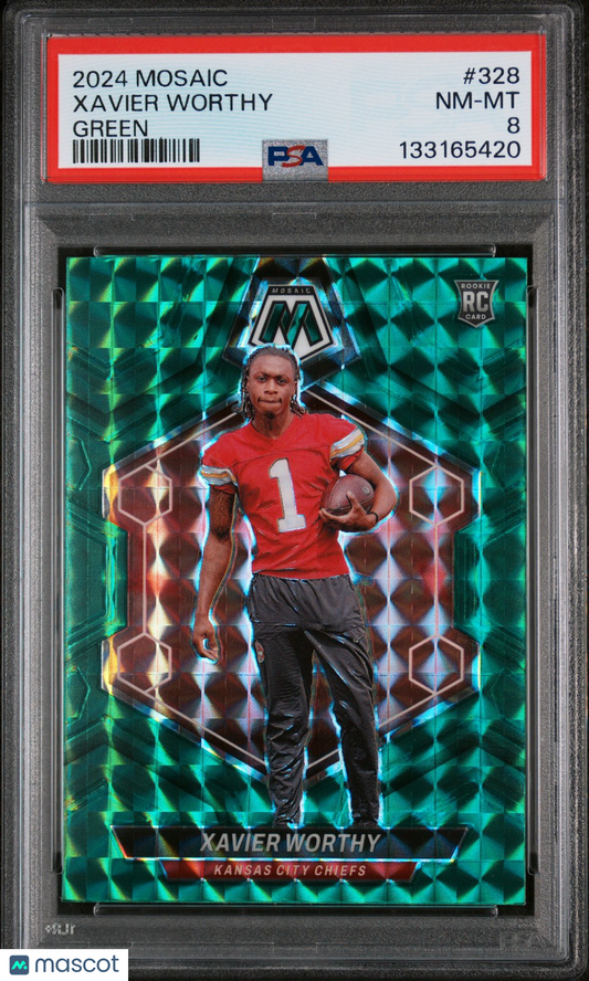 2024 Mosaic NFL - Xavier Worthy #328 - GREEN Rookie - PSA - ROOKIE